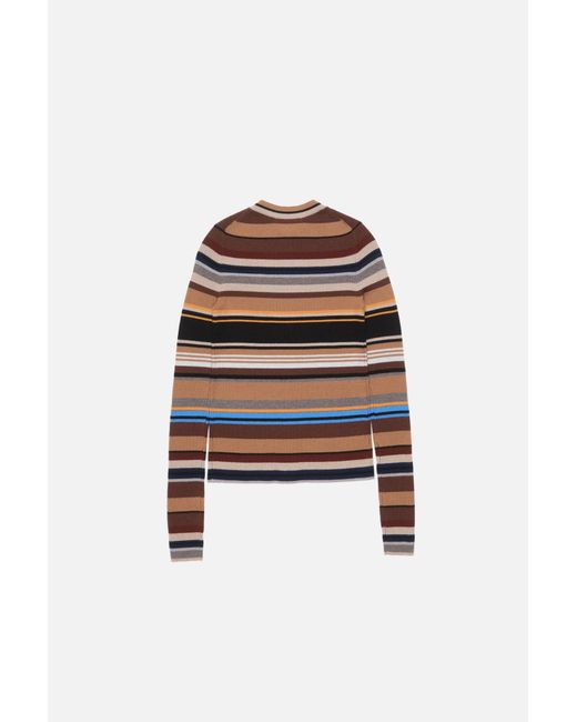 Acne Brown Striped Wool Cardigan