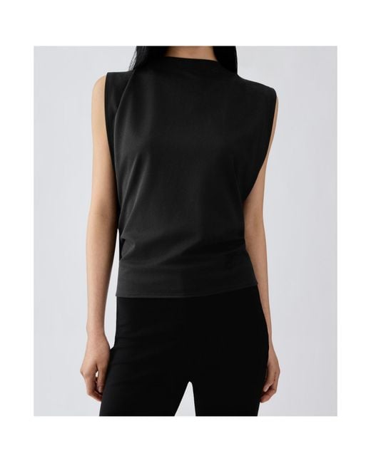 Jacquemus Black Sleeveless Draped Panel Top