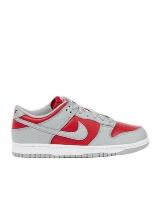 Nike Red Dunk Low Leather Sneakers for men