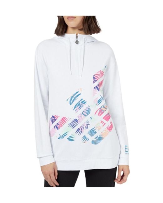 EA7 White Logo Long-Sleeved Sweater