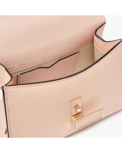 Valextra Pink Iside Foldover Micro Crossbody Bag