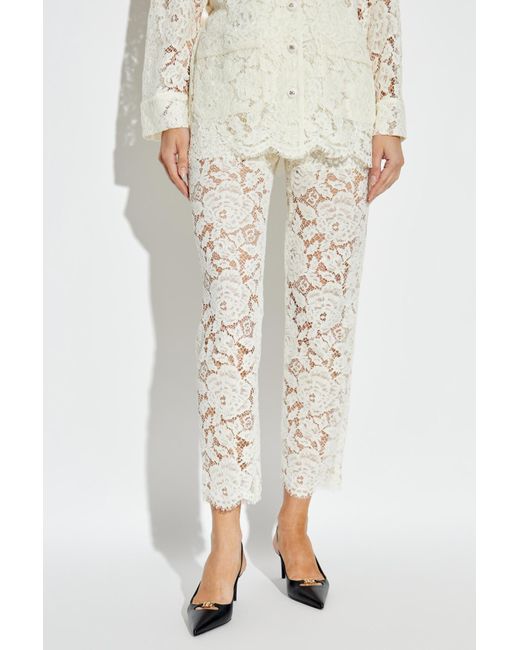 Dolce & Gabbana White Straight Trousers
