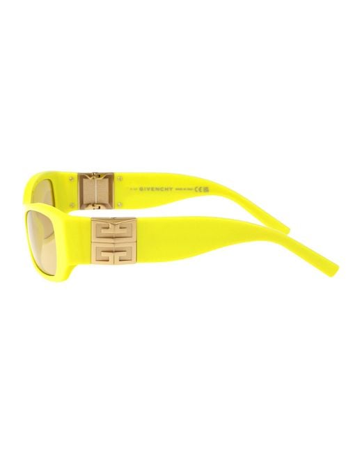 Givenchy Yellow Eyewear Rectangular Frame Sunglasses for men