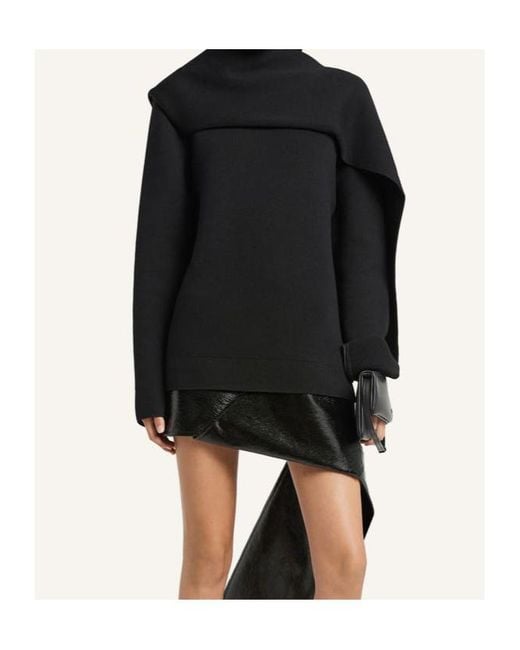 Courreges Purple Draped Wool Sweater