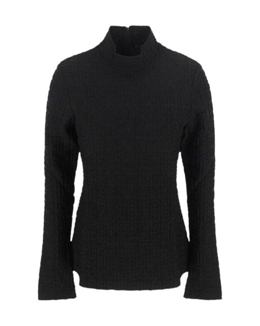 Givenchy Women's Black 4G Jacquard High-Neck Sweater