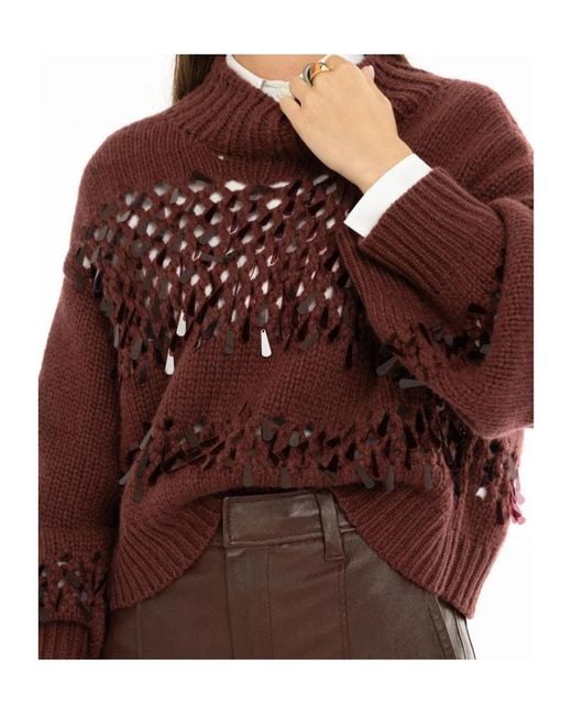 Brunello Cucinelli Purple Sequin-Embellished Sweater