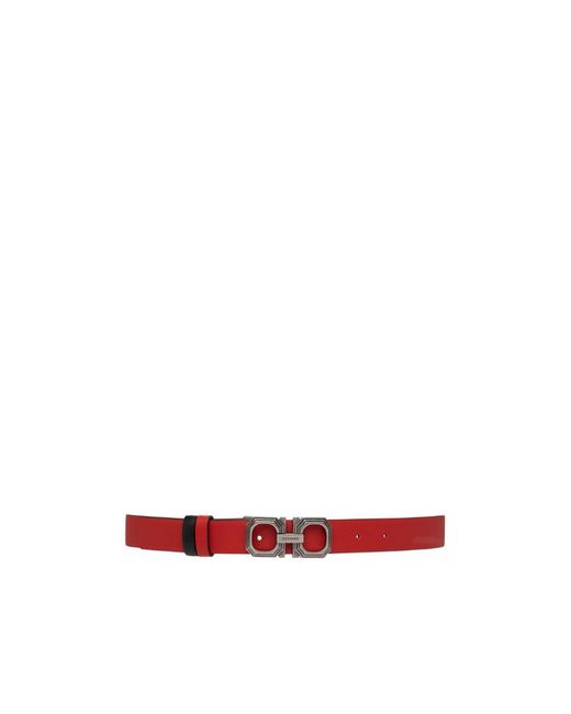 Ferragamo White Gancini Belt Buckle Double-Sided Belt