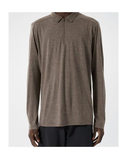 Veilance Gray Frame Polo Shirt Ls for men