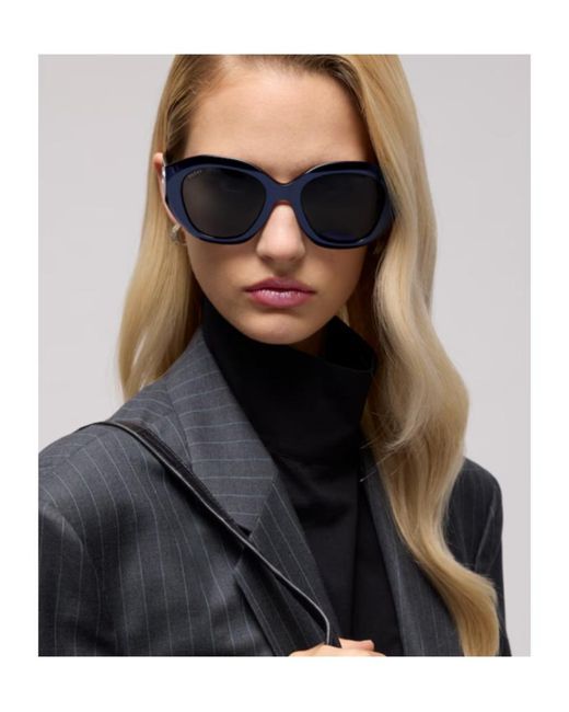 Gucci Blue Geometric-Frame Sunglasses for men
