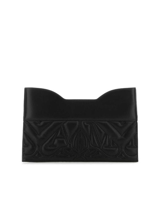 McQueen Black Quilted Clutch Bag