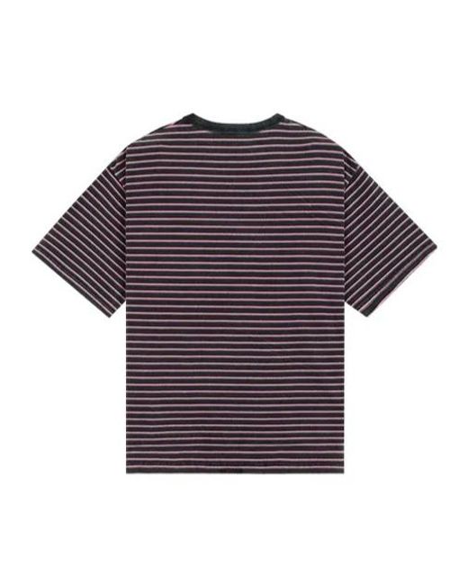 we11done Purple Logo Striped T-Shirt for men