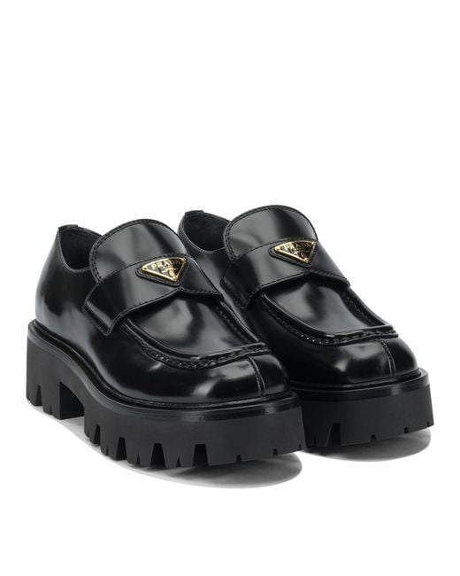 Prada Black Round-Toe Loafers