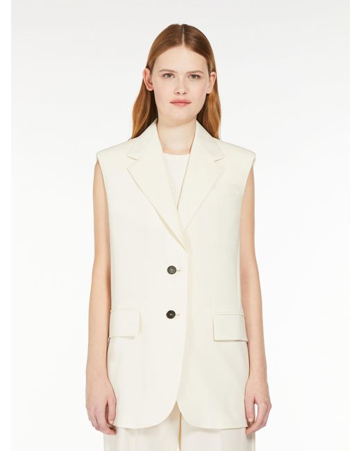 Weekend by Maxmara White Single-Breasted Sleeveless Gilet