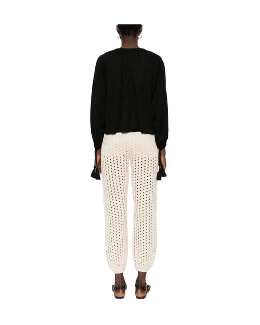 Max Mara Black Drawstring Long-Sleeved Top