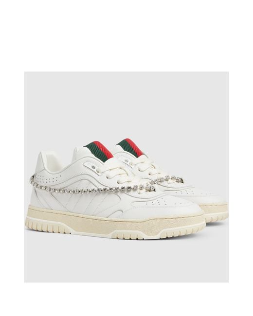 Gucci White Re-Web Sneakers