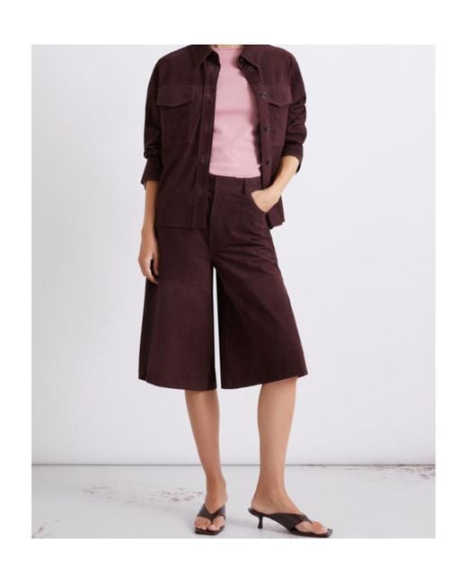 Marella Purple Suede Culottes