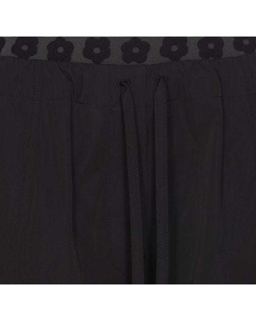 KENZO Black Boke Flower Embroidered Drawstring Shorts