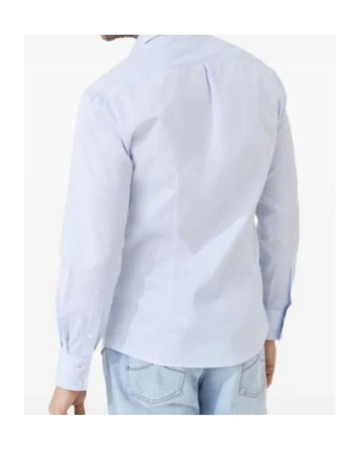 Brunello Cucinelli White Cotton Spread-Collar Shirt for men
