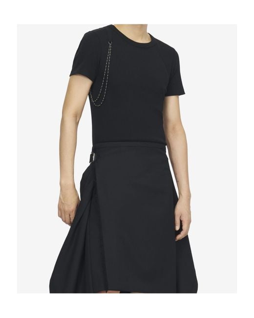 McQueen Black Chain Detail T-Shirt for men