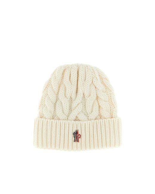 Moncler White Wool Beanie