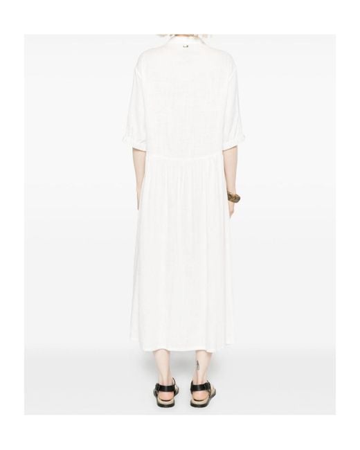 Herno White Buttoned Midi Dress