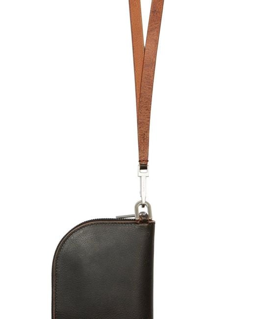 Rick Owens White Neck Strap Wallet for men