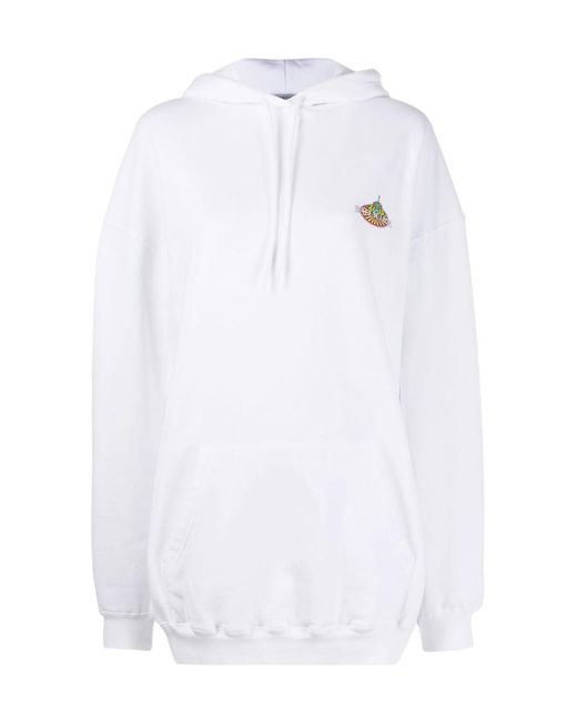 Balenciaga White Logo Hooded Sweater