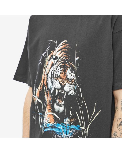 Represent Black Welcome To The Jungle-Print Cotton T-Shirt for men