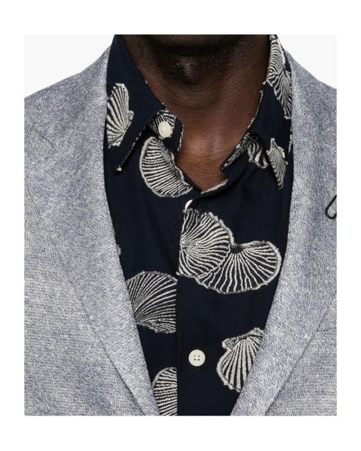 Lardini Blue Single-Breasted Buttoned Blazer for men