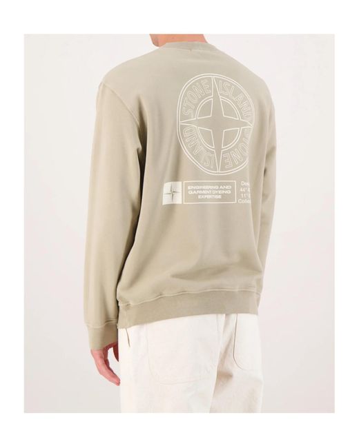 Stone Island Natural Logo Printed Crewneck Sweatshirt for men
