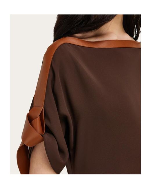 Ferragamo Brown Long Viscose Dress