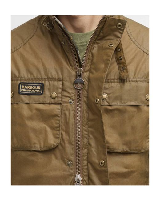 Barbour Green Merton Logo-Patch Jacket for men
