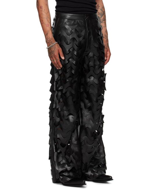 Lu'u Dan Black Wide-Leg Casual Pants for men