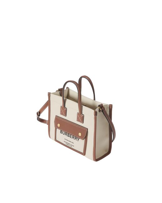 Burberry Natural Logo Printed Mini Freya Tote Bag