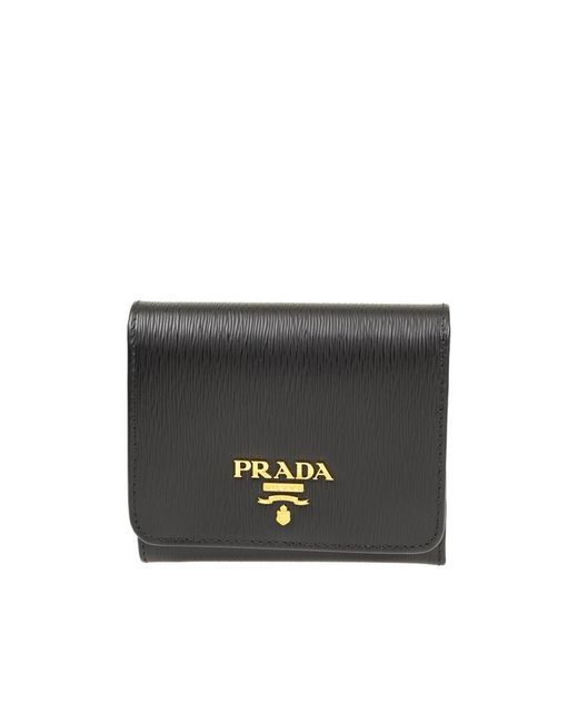Prada Black Logo Embossed Wallet