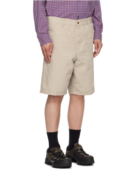 Carhartt White Single Knee Shorts for men