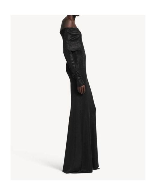 Balenciaga Black Off-The-Shoulder Maxi Dress