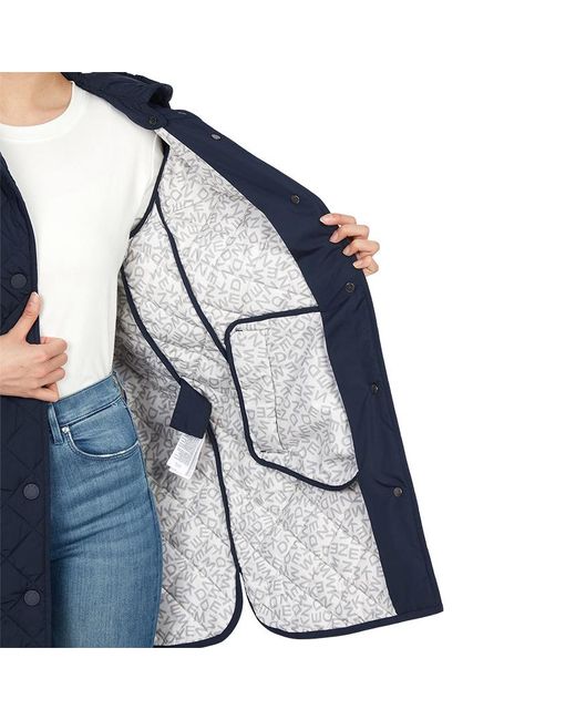 Weekend by Maxmara Blue Buttoned Drawstring Coat