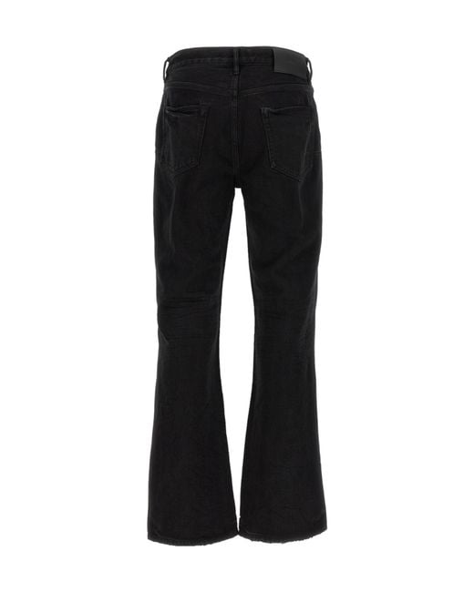 Purple Brand Black Lancer Ripped Flared Jeans for men