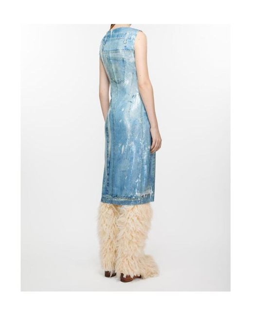 Acne Blue Printed Sequin Dress
