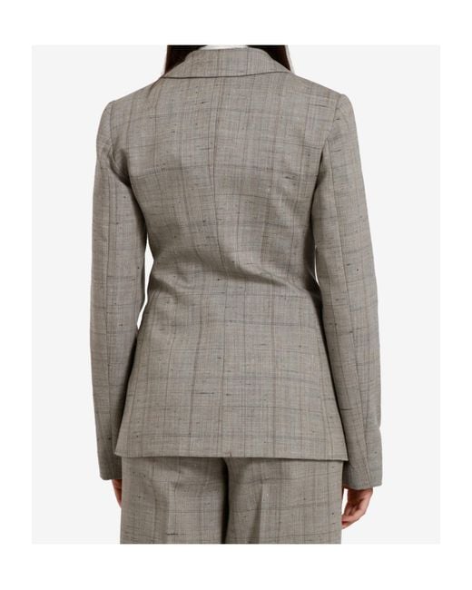 Semicouture Gray Long-Sleeved Suit Jacket
