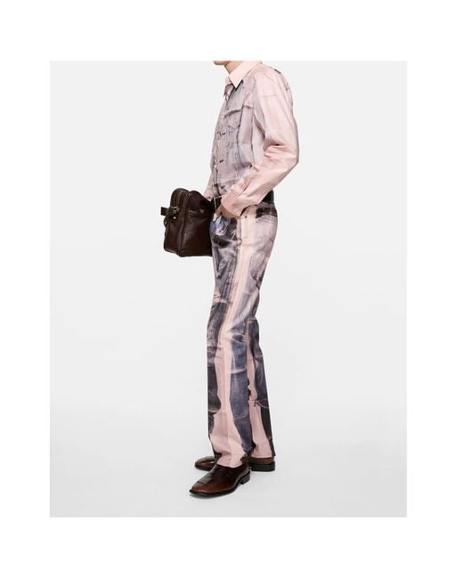 Acne Pink Printed Button-Up Shirt for men