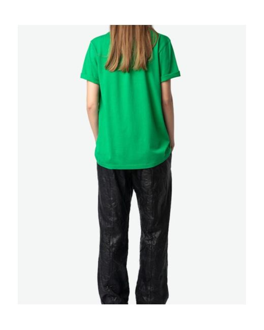 Zadig & Voltaire Green Edwin Rock And Roll T-Shirt