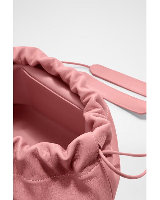Jil Sander Pink Drawstring Bucket Bag