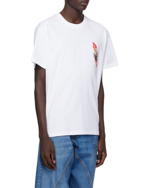 J.W. Anderson White Jw Anderson Gnome-Printed Crewneck T-Shirt for men
