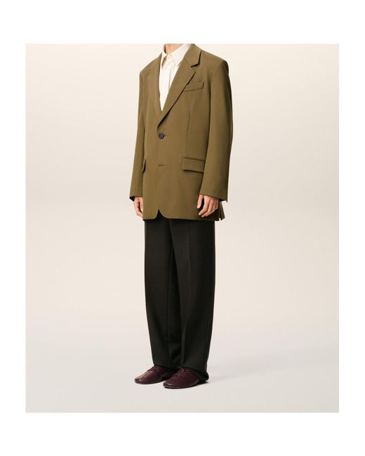AMI Green Single-Breasted Wool Jacket for men