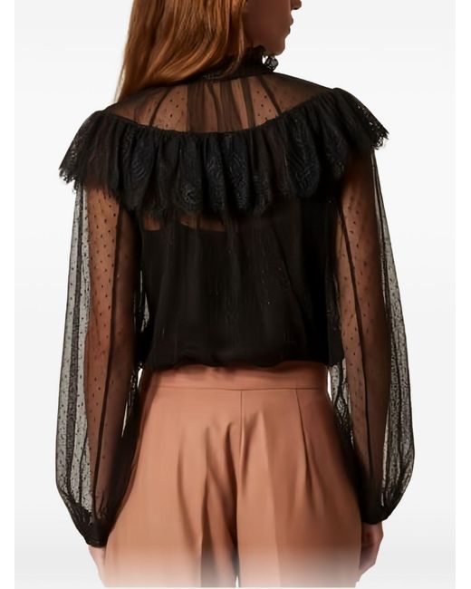 Twinset Black Ruffled Blouse
