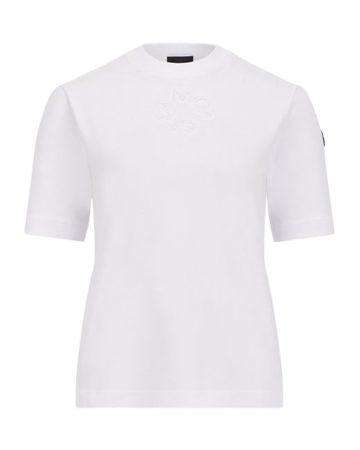 Moncler White Embossed Logo T-Shirt