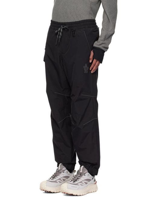 Moncler Black Grenoble Logo Embossed Drawstring Track Pants for men