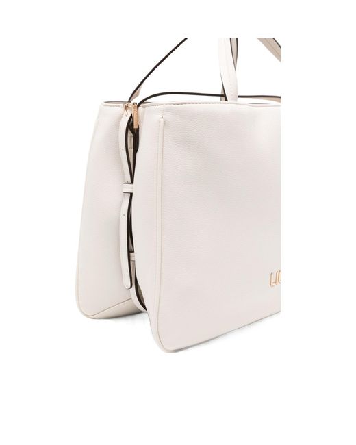 Liu Jo Natural Logo Trim Two-Handle Tote Bag